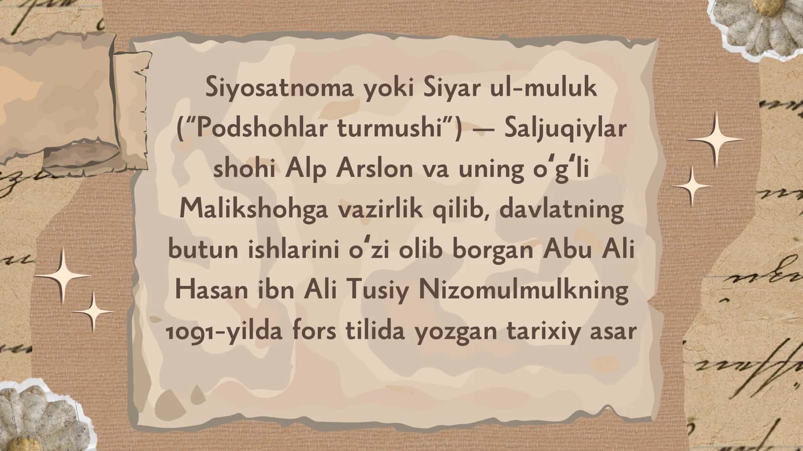 Nizomulmulkning Siyosatnoma asari