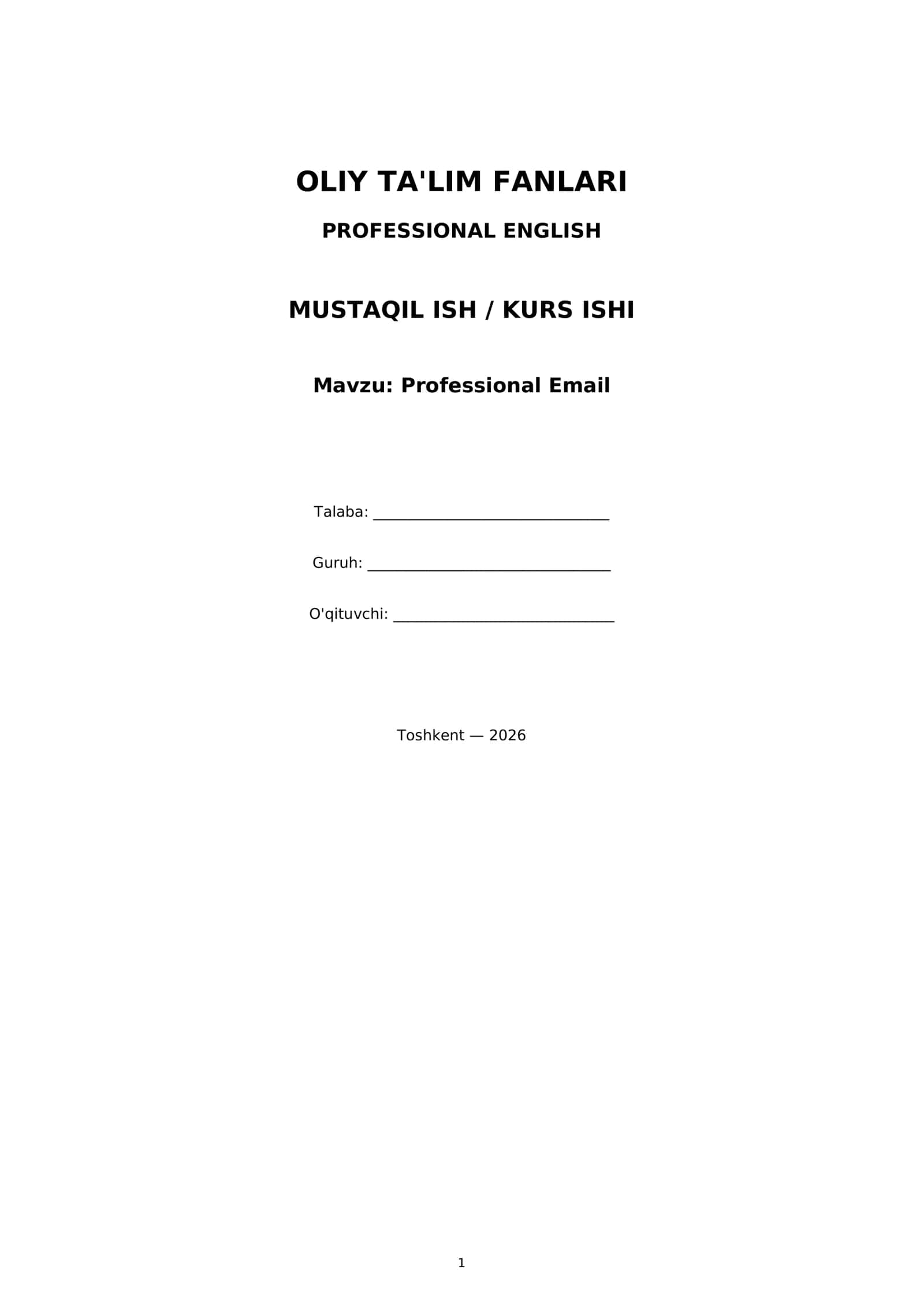 Professional Email