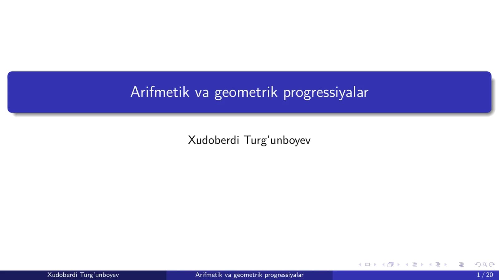 Arifmetik va geometrik progressiyalar