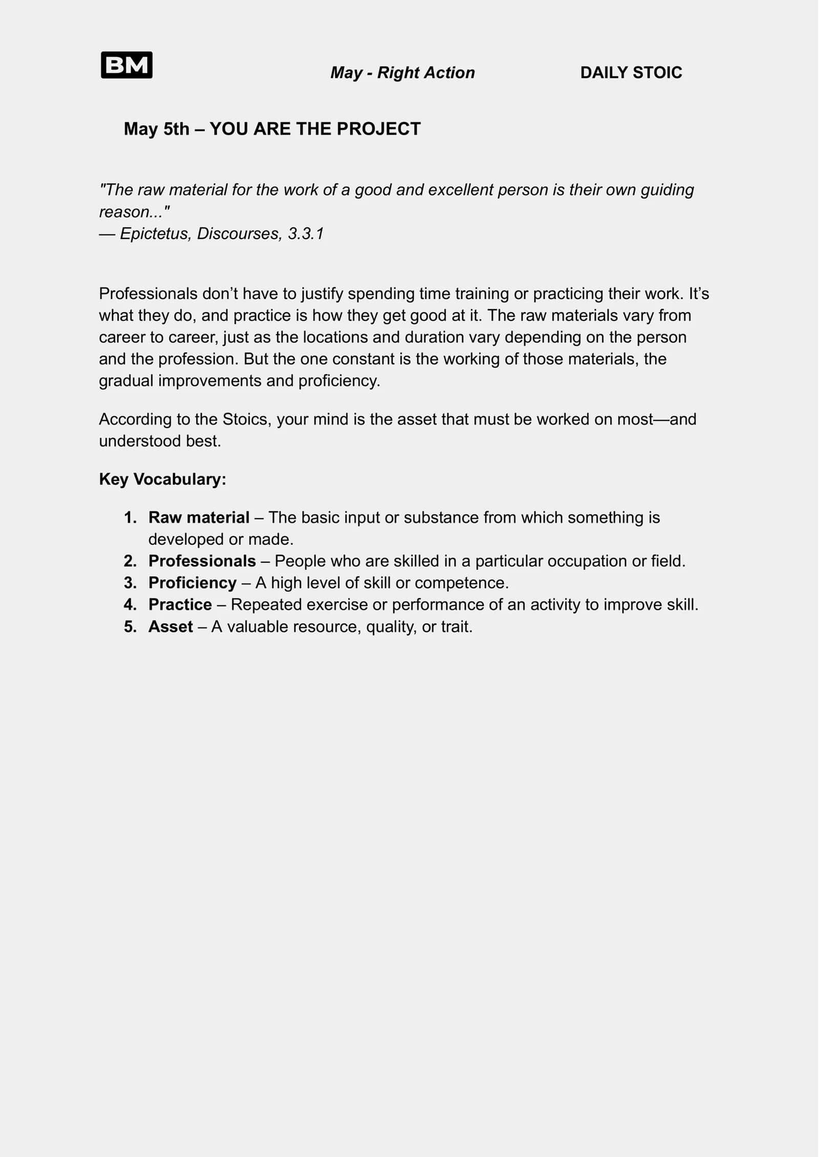 Right Action DAILY STOIC