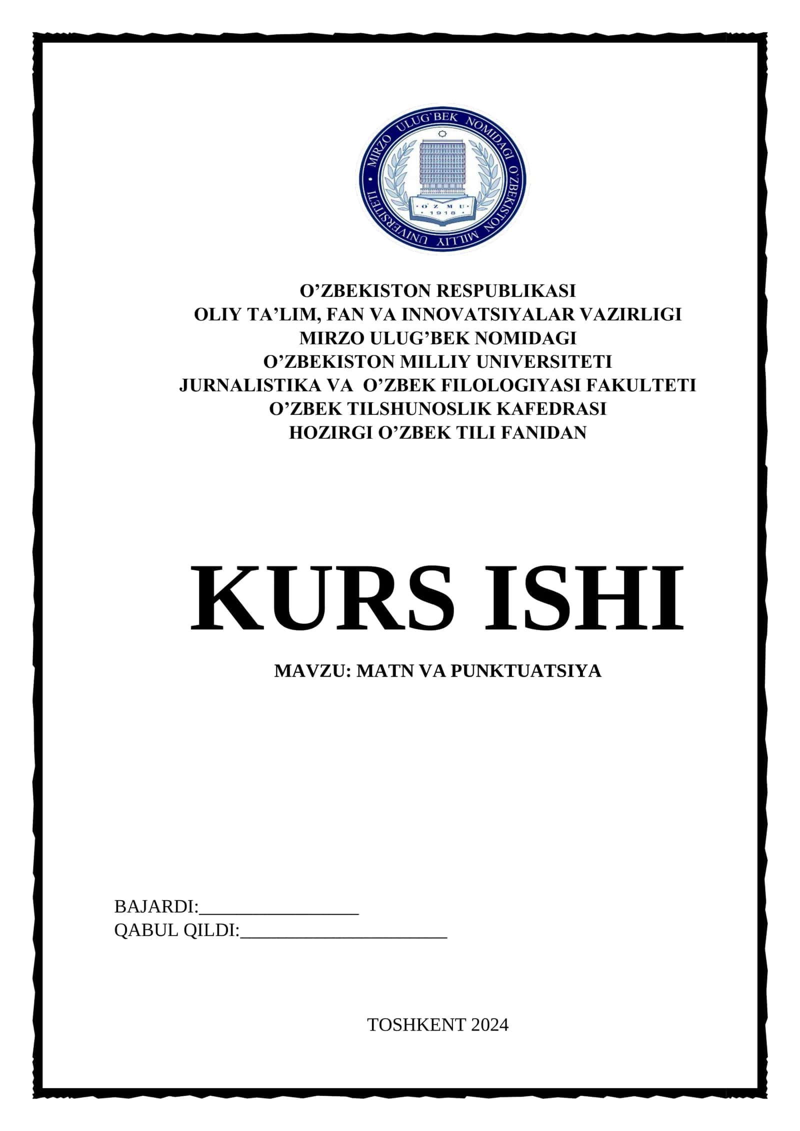 MATN VA PUNKTUATSIYA