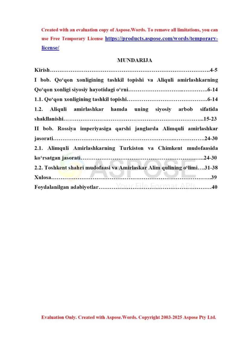 Qoʻqon xonligining tashkil topishi va Aliquli amirlashkarning Qoʻqon xonligi siyosiy hayotidagi oʻrni