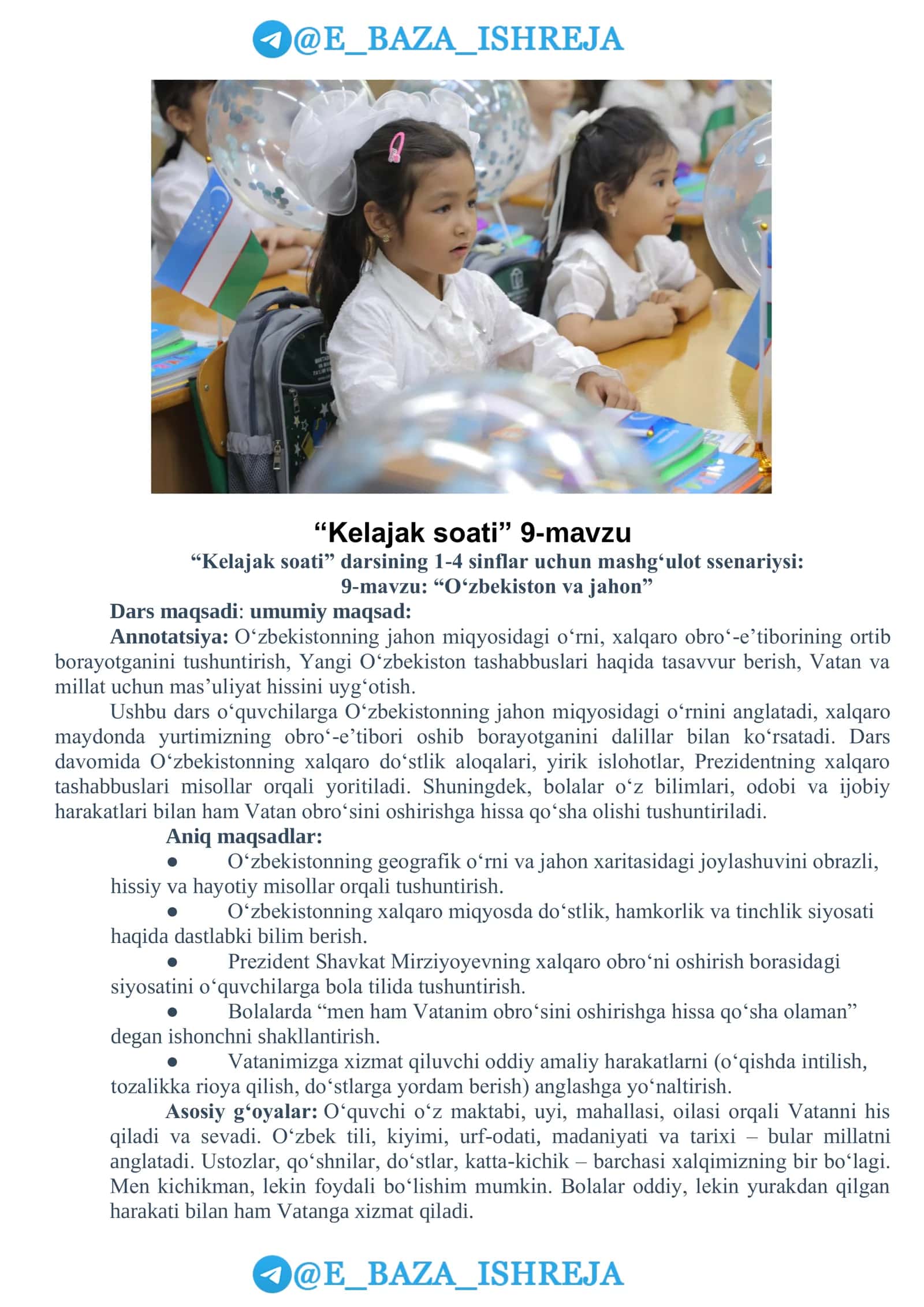 "Kelajak soati" 9-mavzu