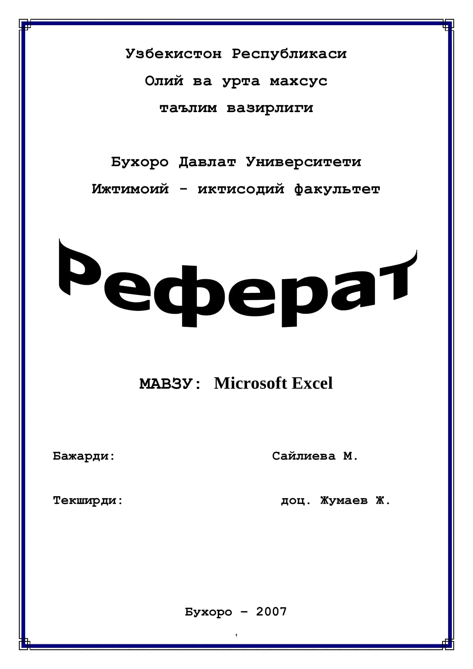 Microsoft Excel