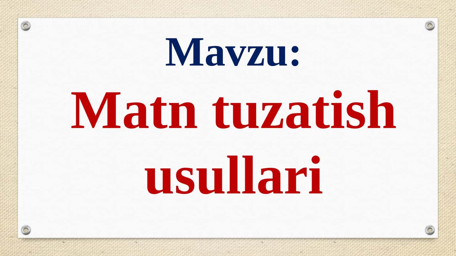 MATN TIPLARI