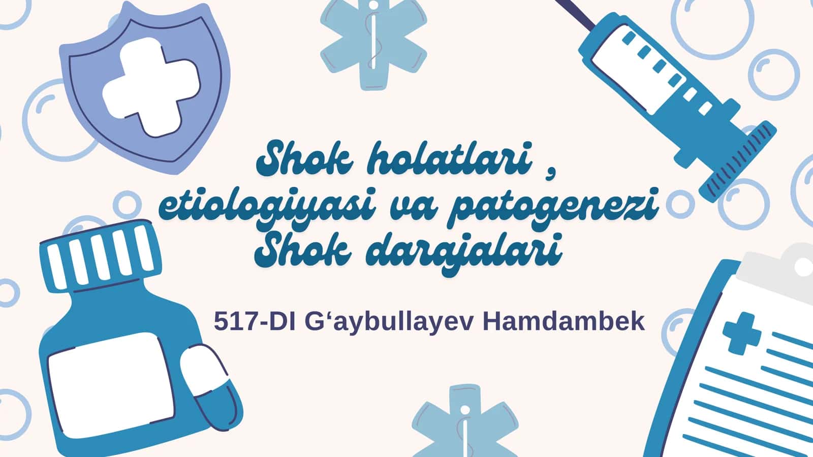 Shok holatlari, etiologiyasi va patogenezi