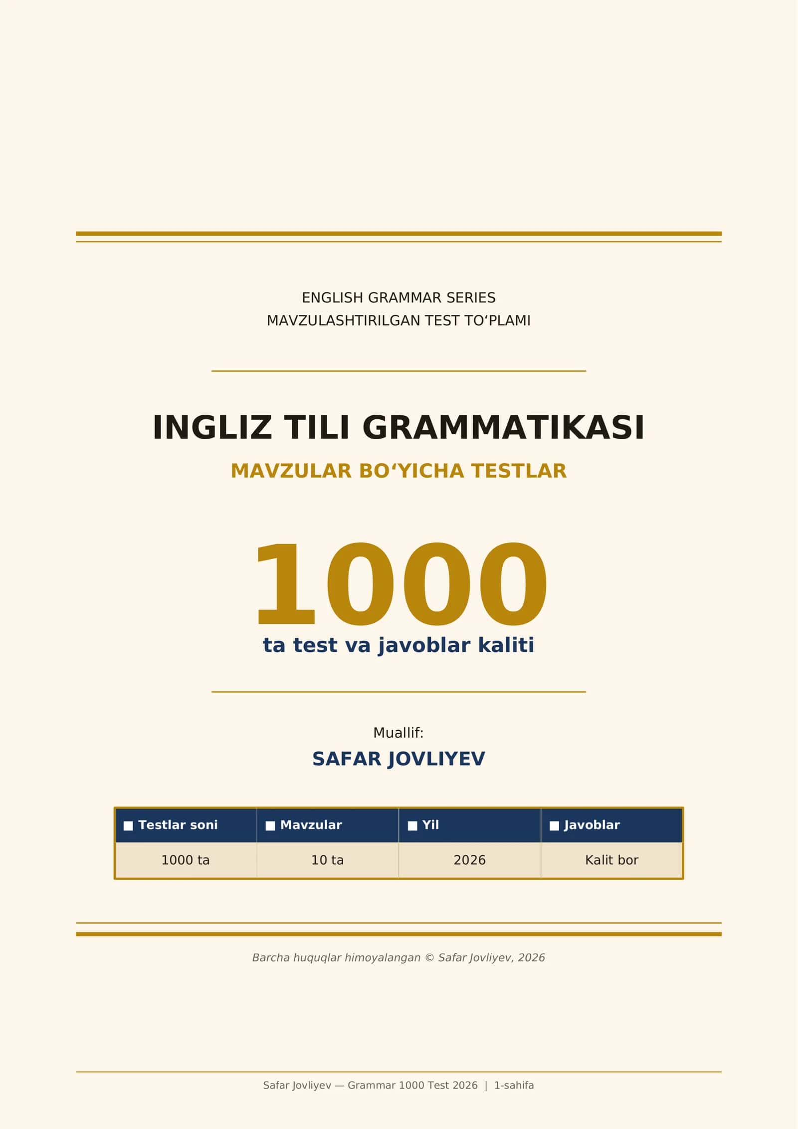 Grammar 1000 Test 2026