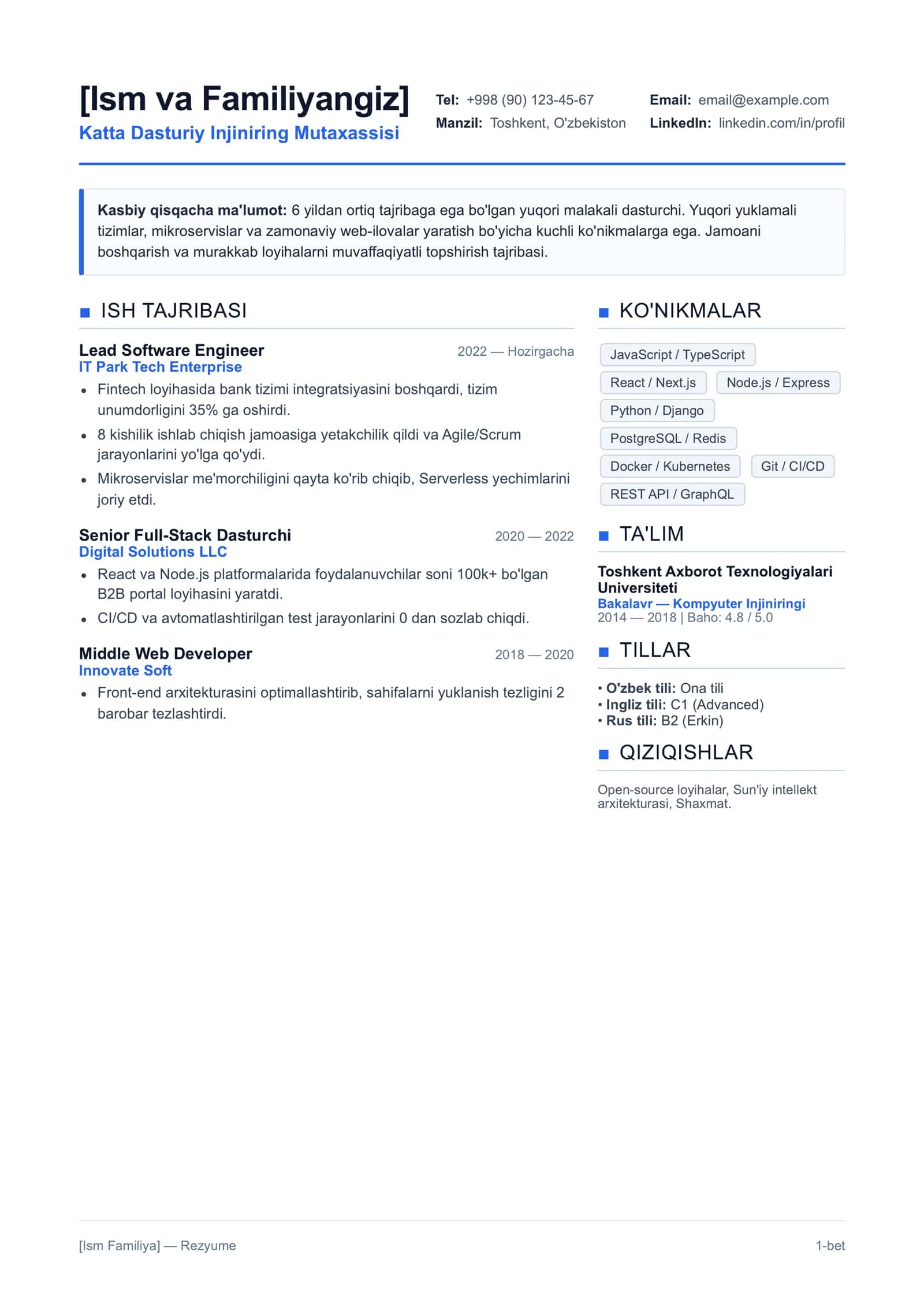 Mukammal resume