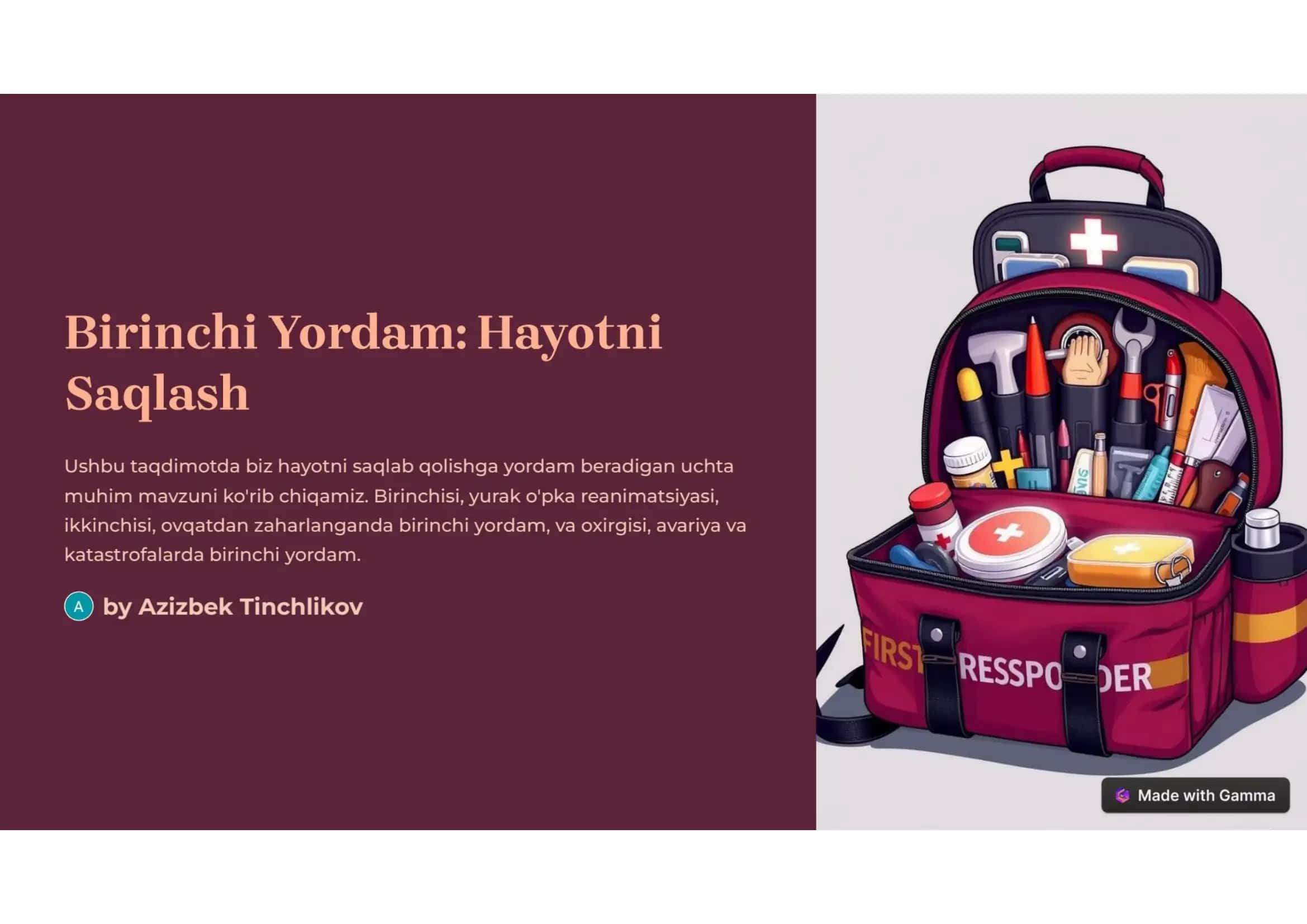 Birinchi yordam: Hayotni saqlash