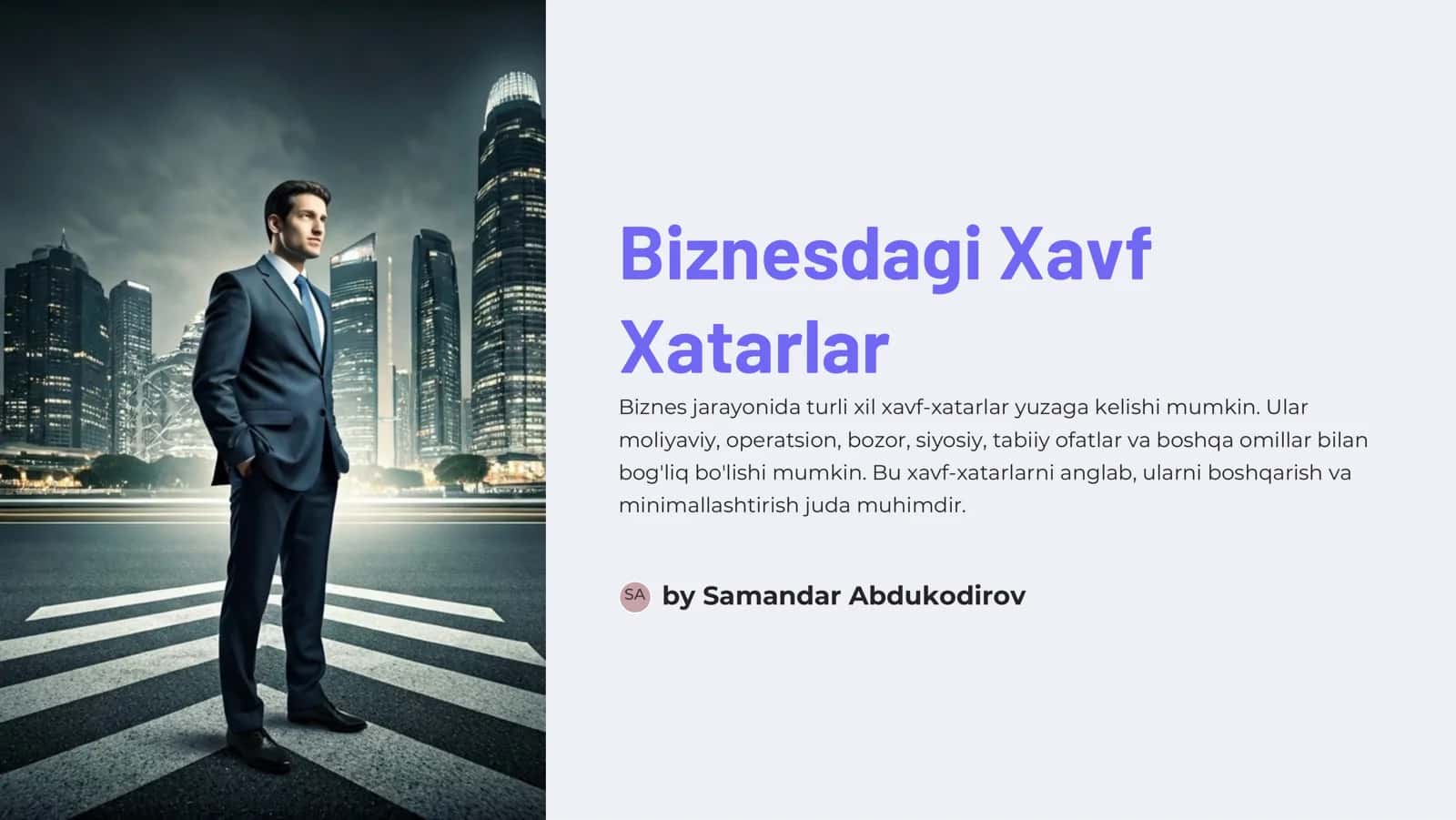 Biznesdagi Xavf