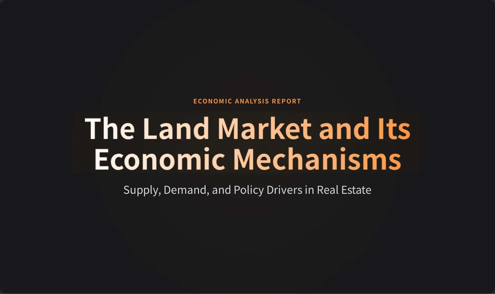 ECONOMIC ANALYSIS REPORT
