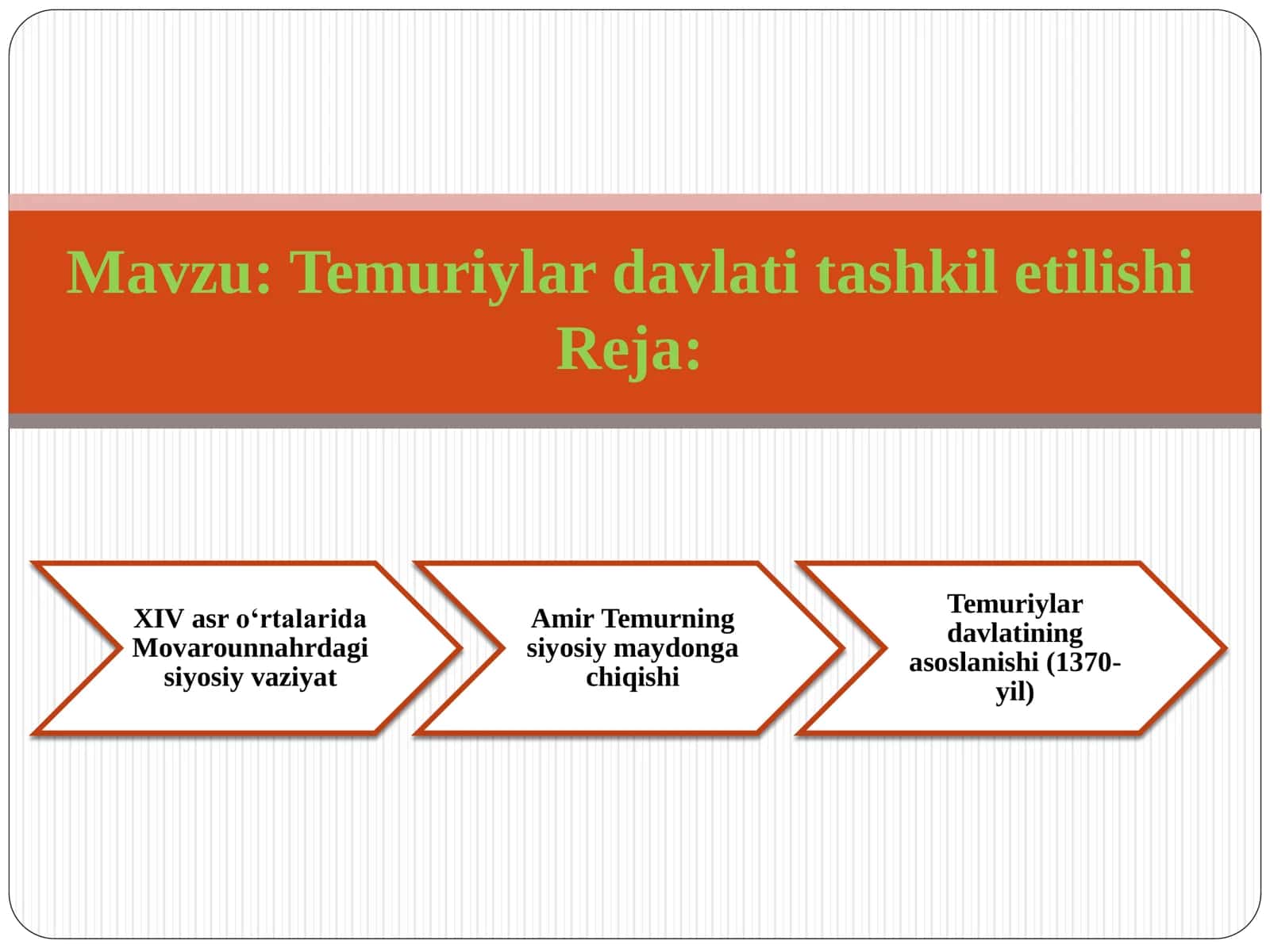 Temuriylar davlati tashkil etilishi