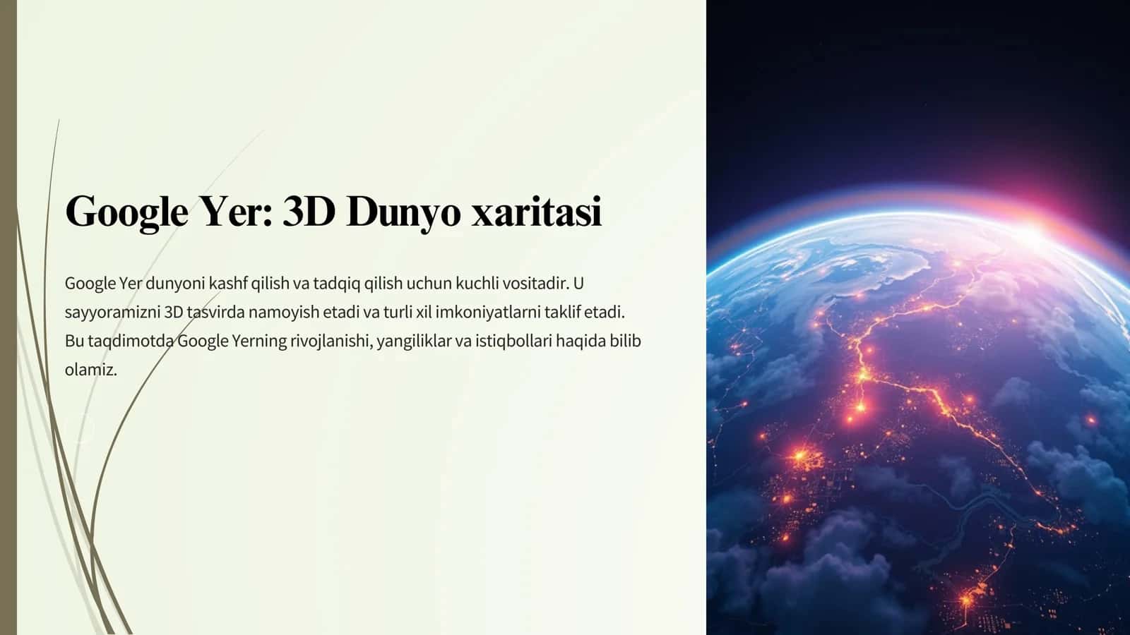 Google Yer 3D Dunyo xaritasi