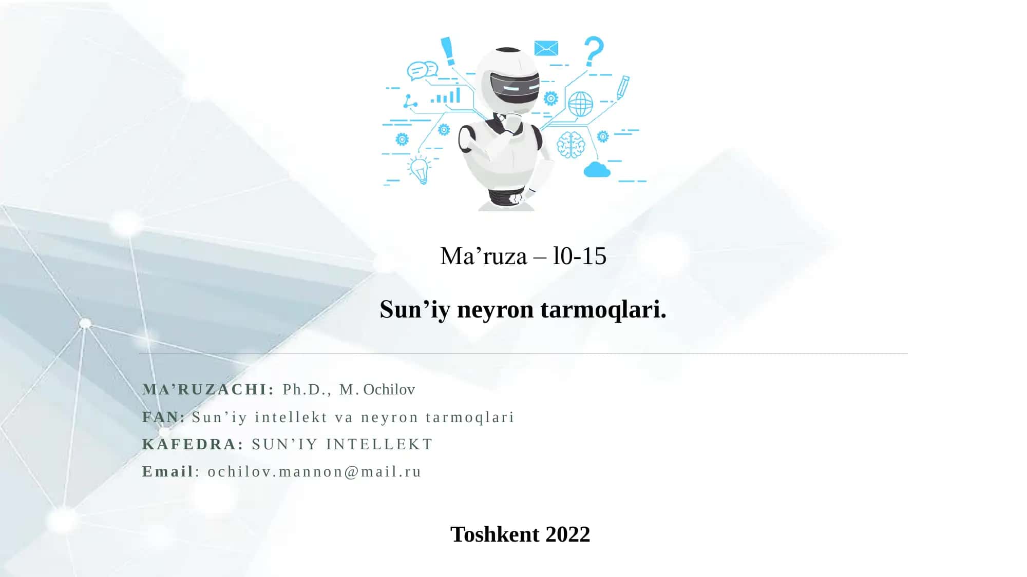 Sun’iy neyron tarmoqlari