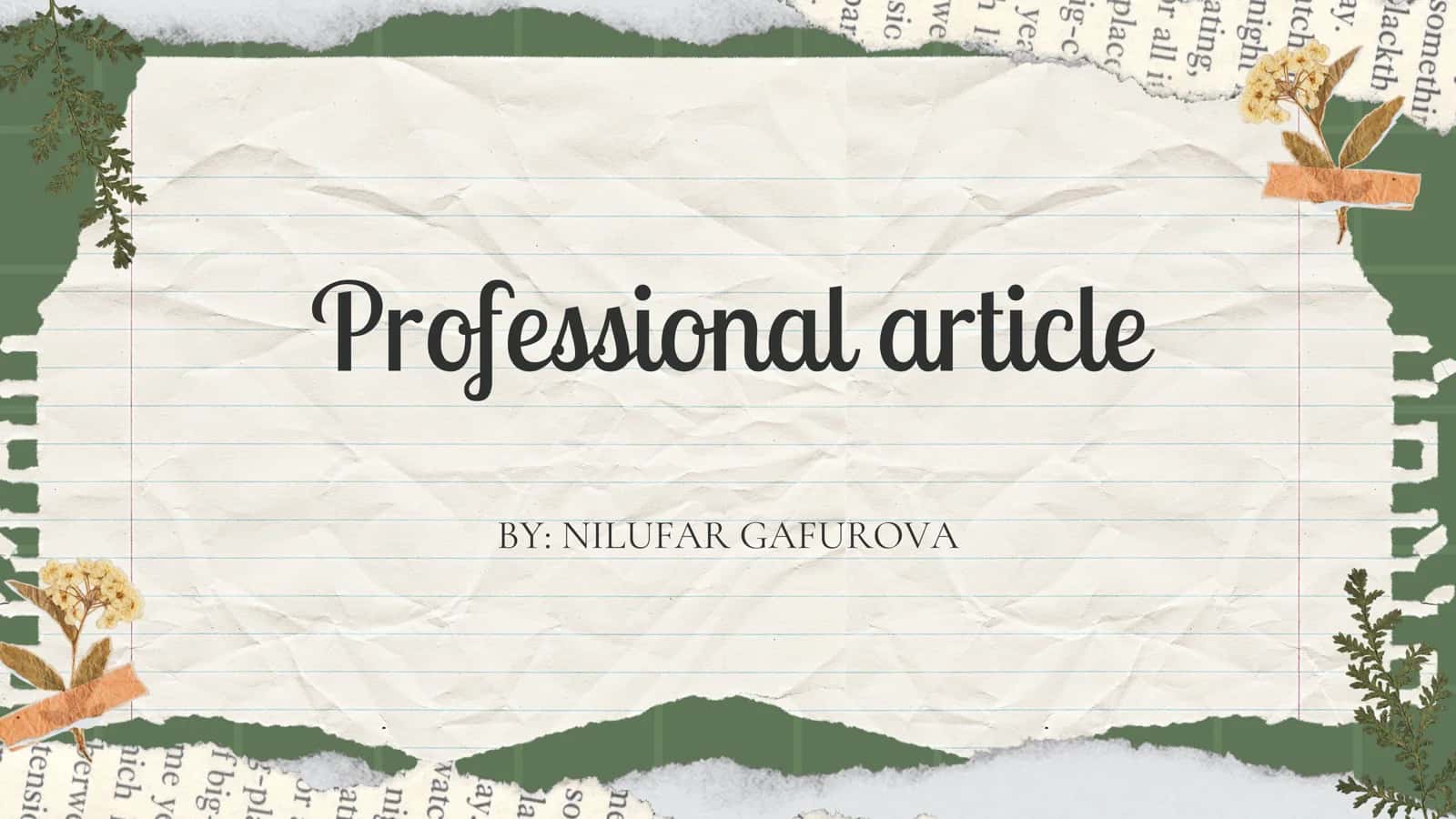 Professional article