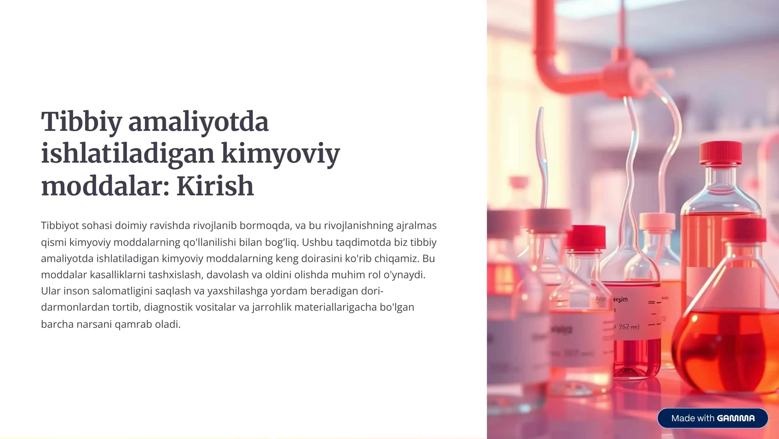 Tibbiy kimyoviy moddalar