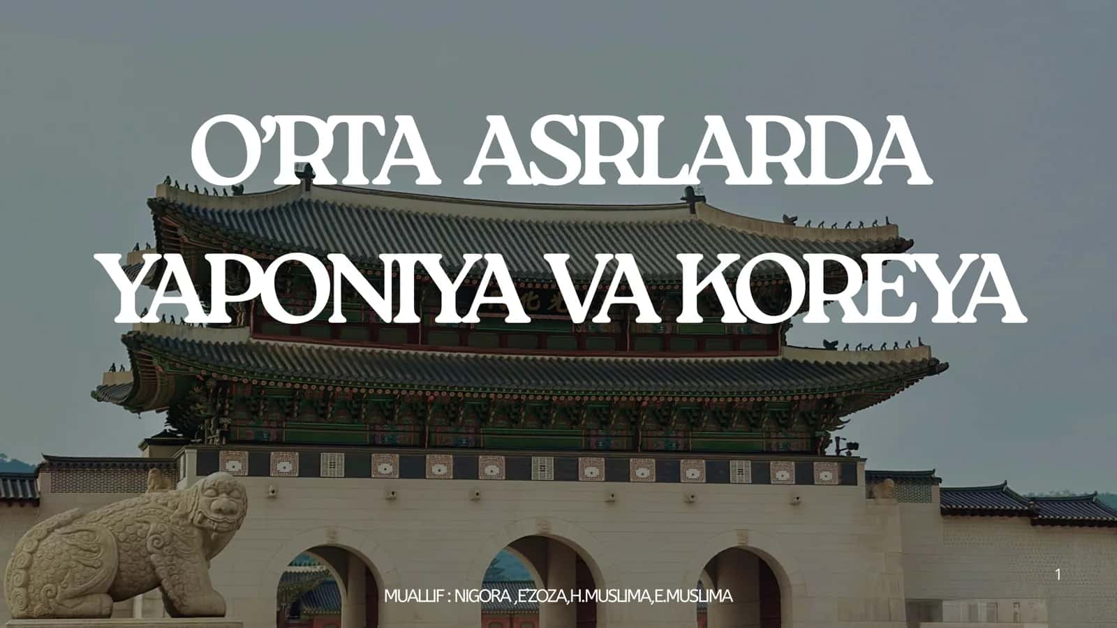 O’RTA ASRLARDA YAPONIYA VA KOREYA