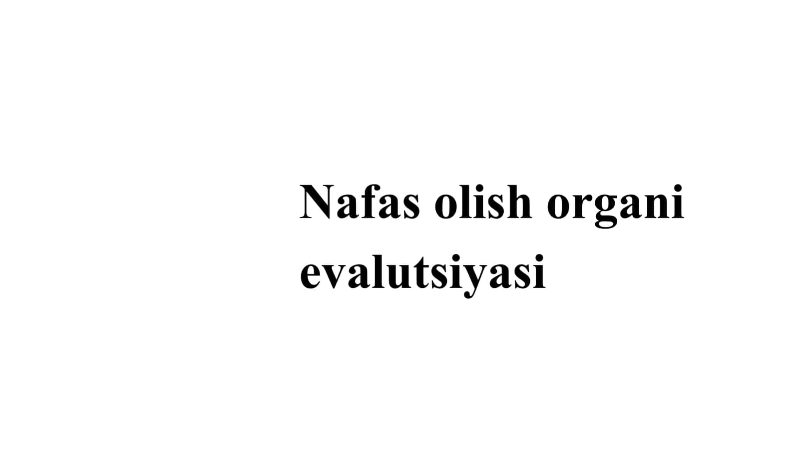 Nafas olish organi