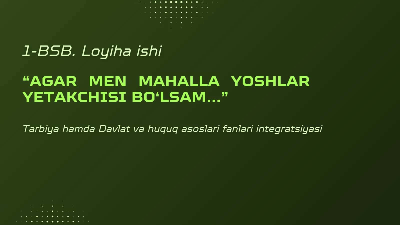 Loyiha ishi