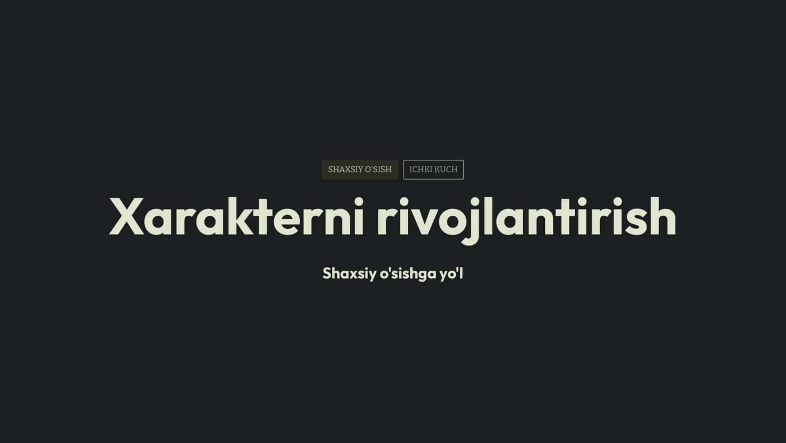 Xarakterni rivojlantirish