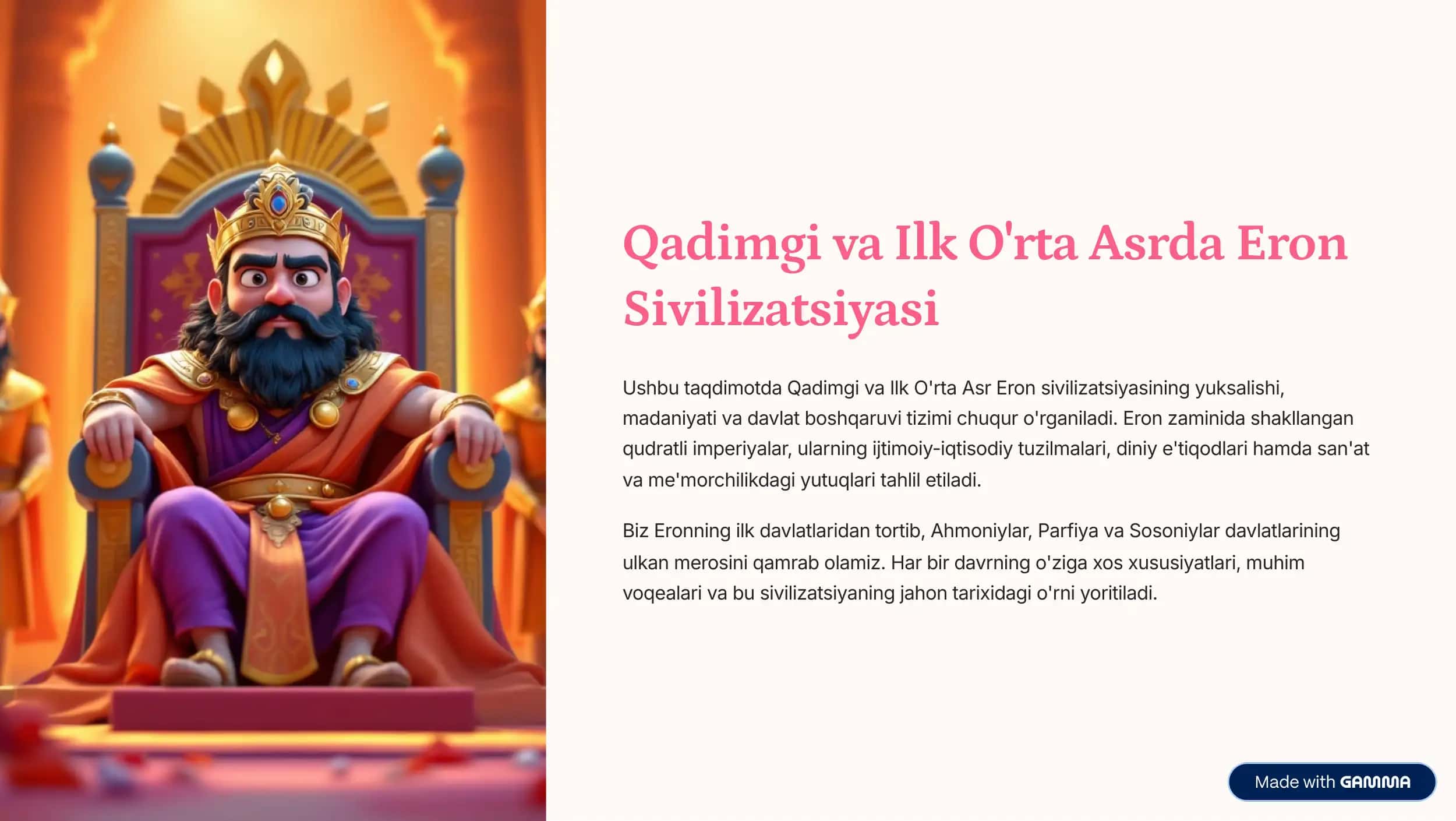 Qadimgi va Ilk O'rta Asrda Eron Sivilizatsiyasi