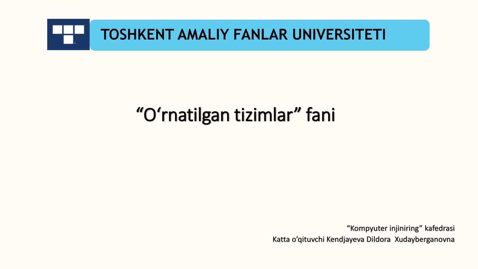 O‘rnatilgan tizimlar