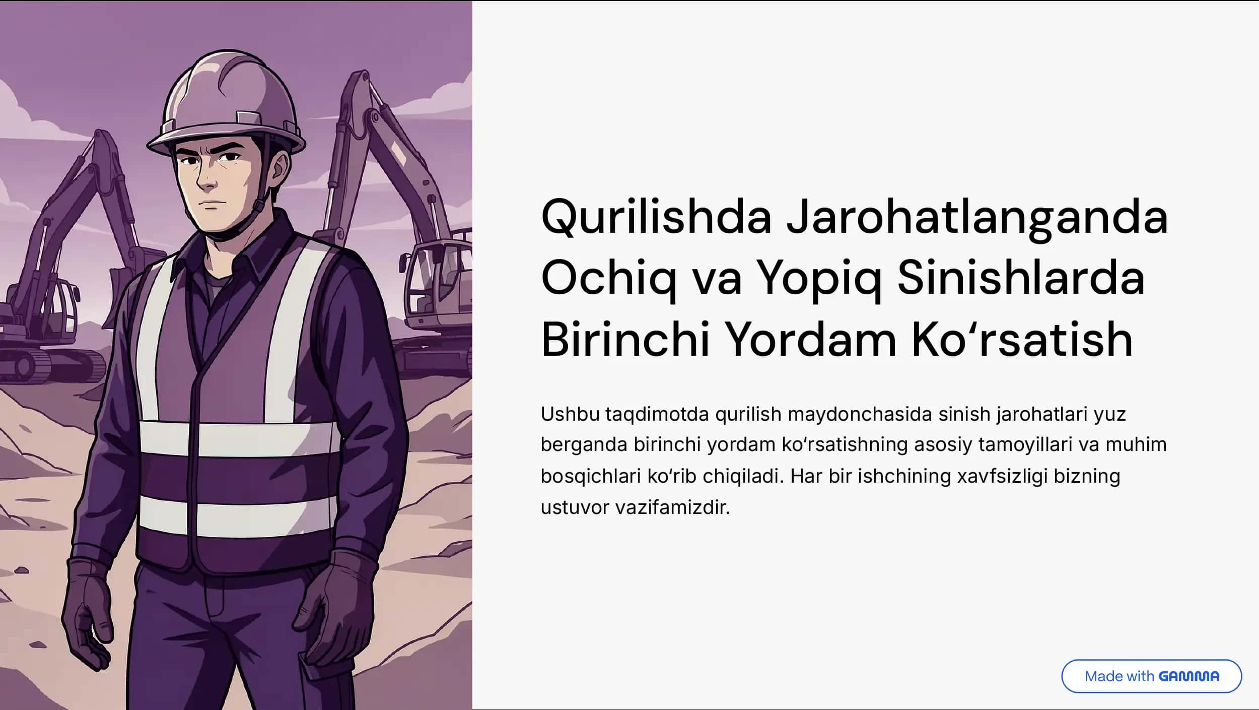 Qurilishda Jarohatlanganda
