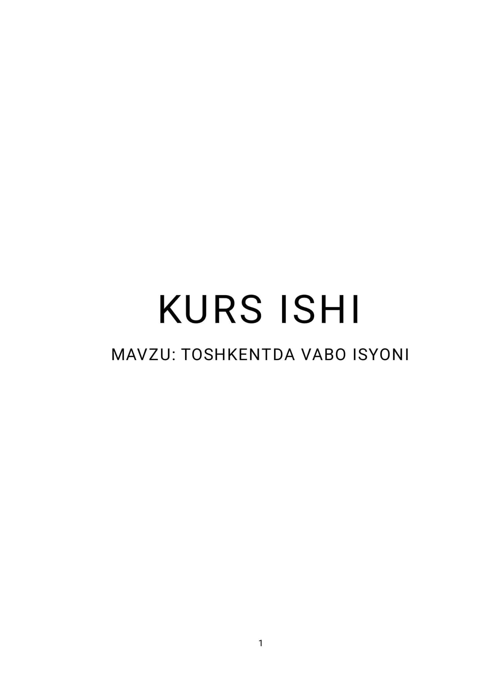 TOSHKENTDA VABO ISYONI