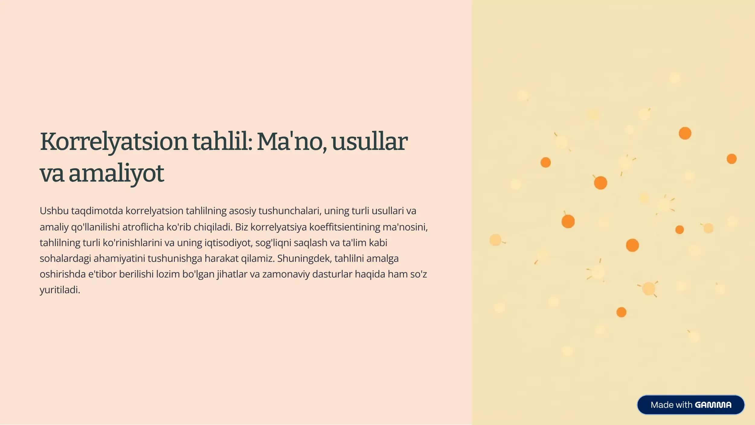 Korrelyatsion tahlil: Ma'no, usullar va amaliyot