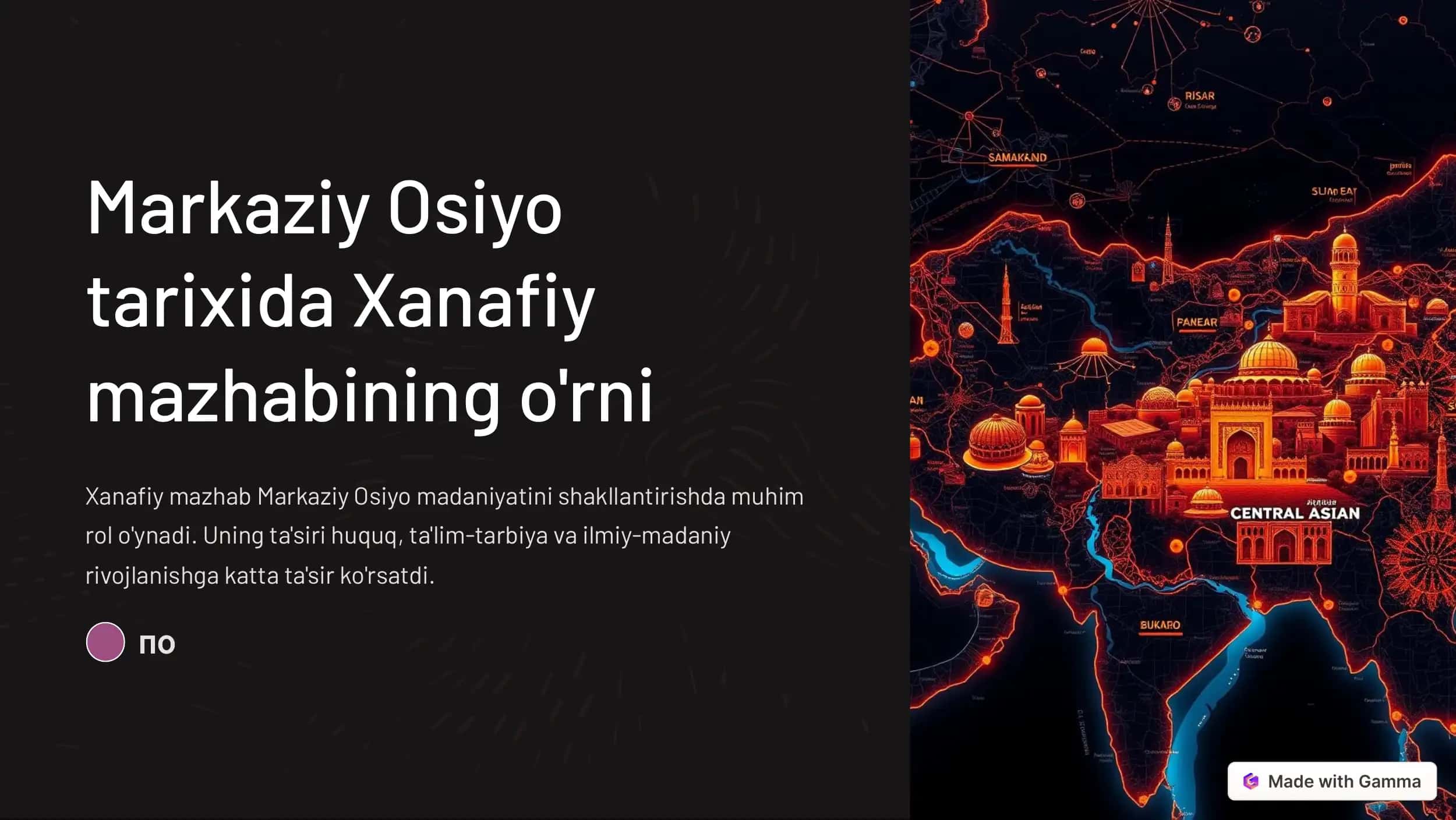 Markaziy Osiyo tarixida Xanafiy mazhabining o'rni