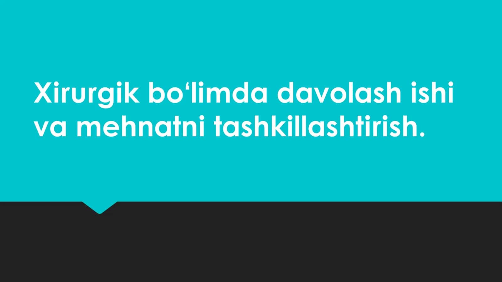 Stomatologiyada Xirurgiya boʻlimi haqida