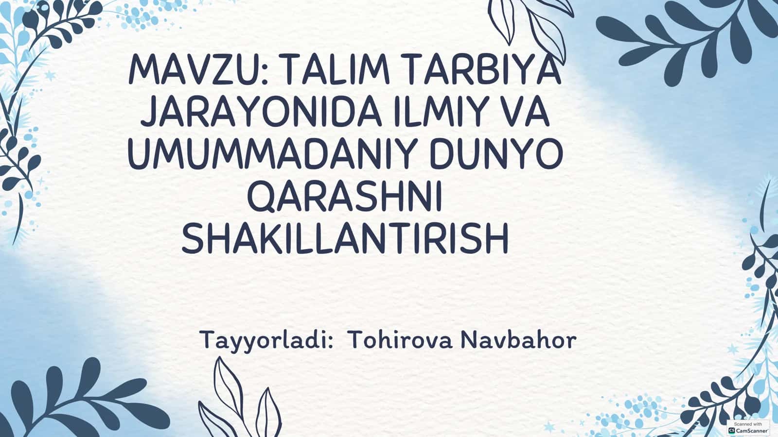 TALIM TARBIYA