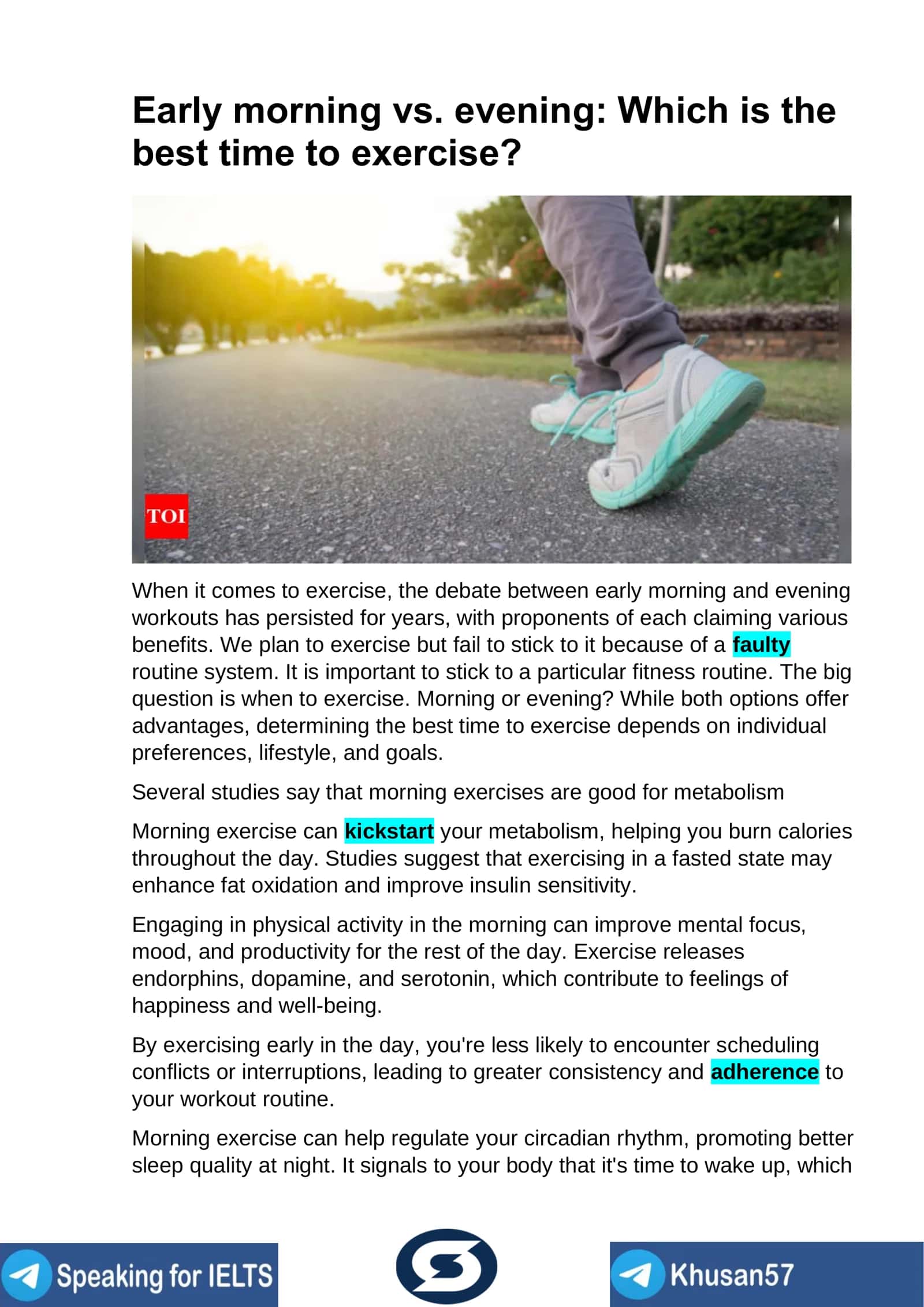 Early morning vs. evening: Which is the best time to exercise?