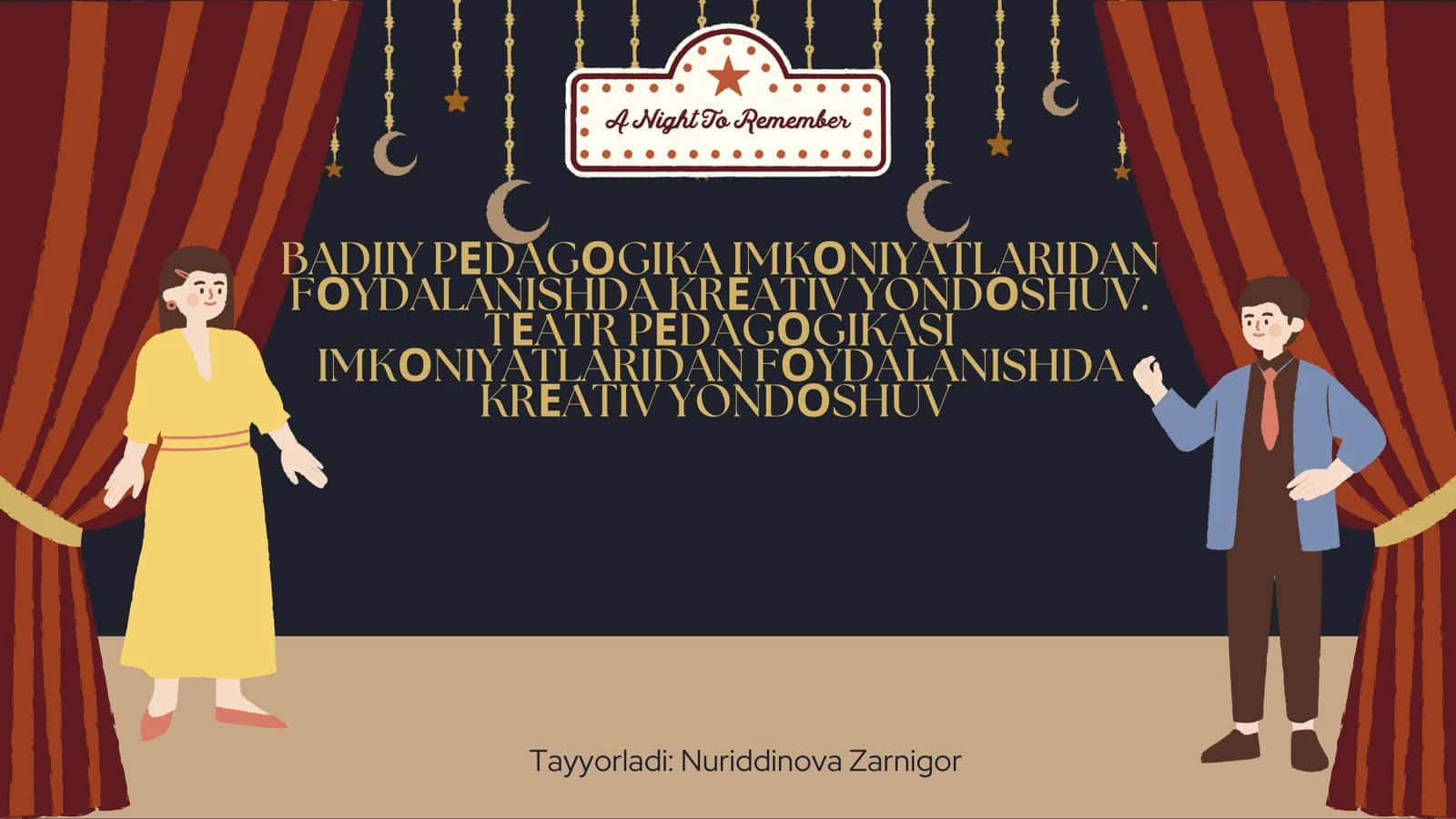 Teatr Pedagogikasi Imkoniyatlari