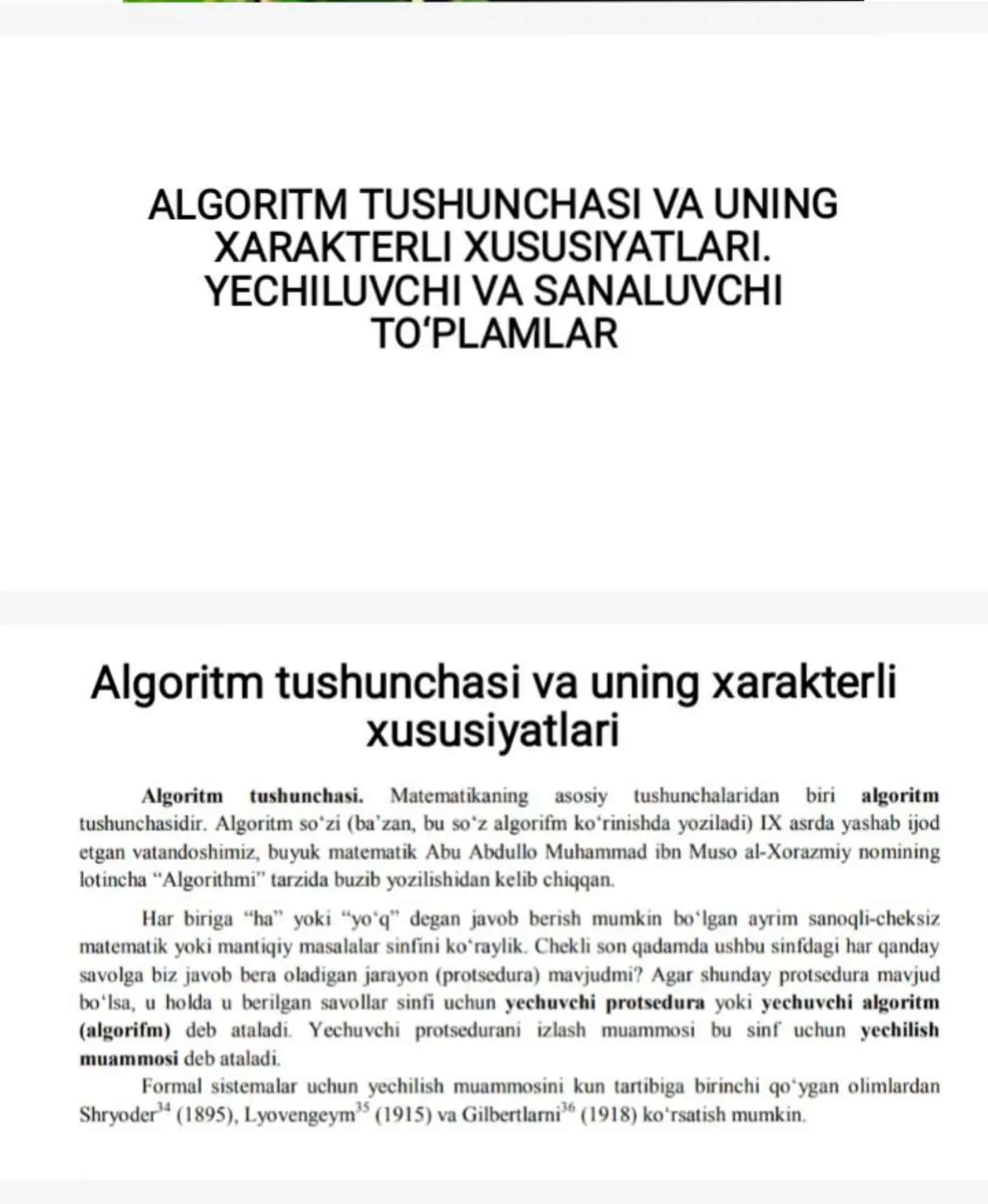 Algoritm tushunchasi taqdimot