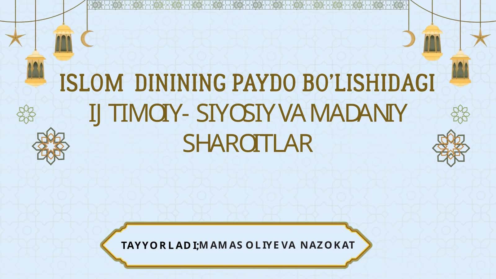 Islom oqimlari va yoʻnalishlari