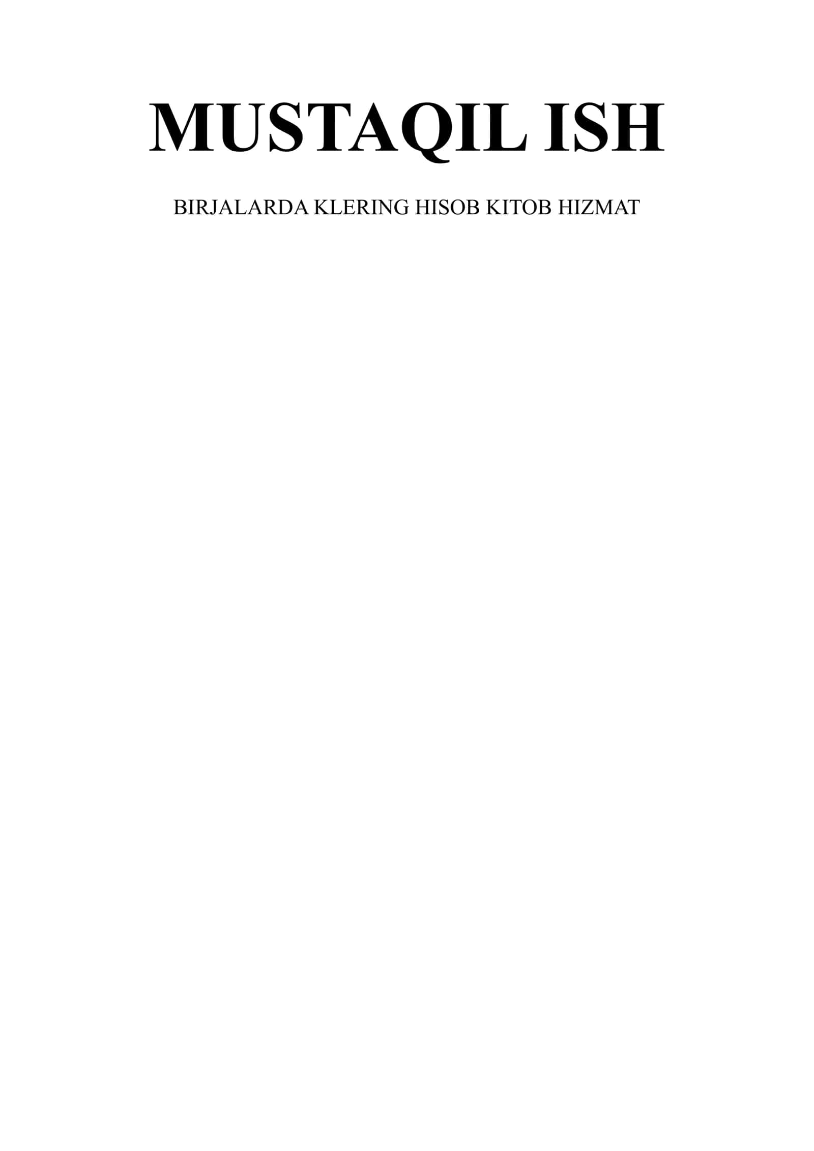 BIRJALARDA KLERING HISOB KITOB HIZMAT