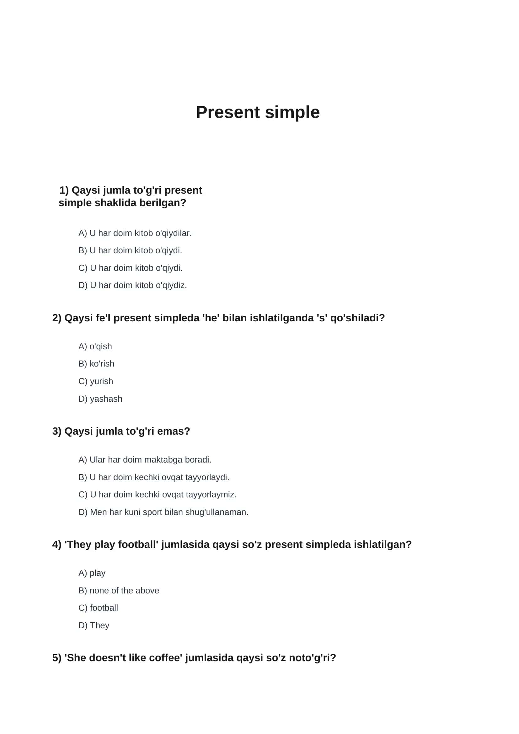 Present simple