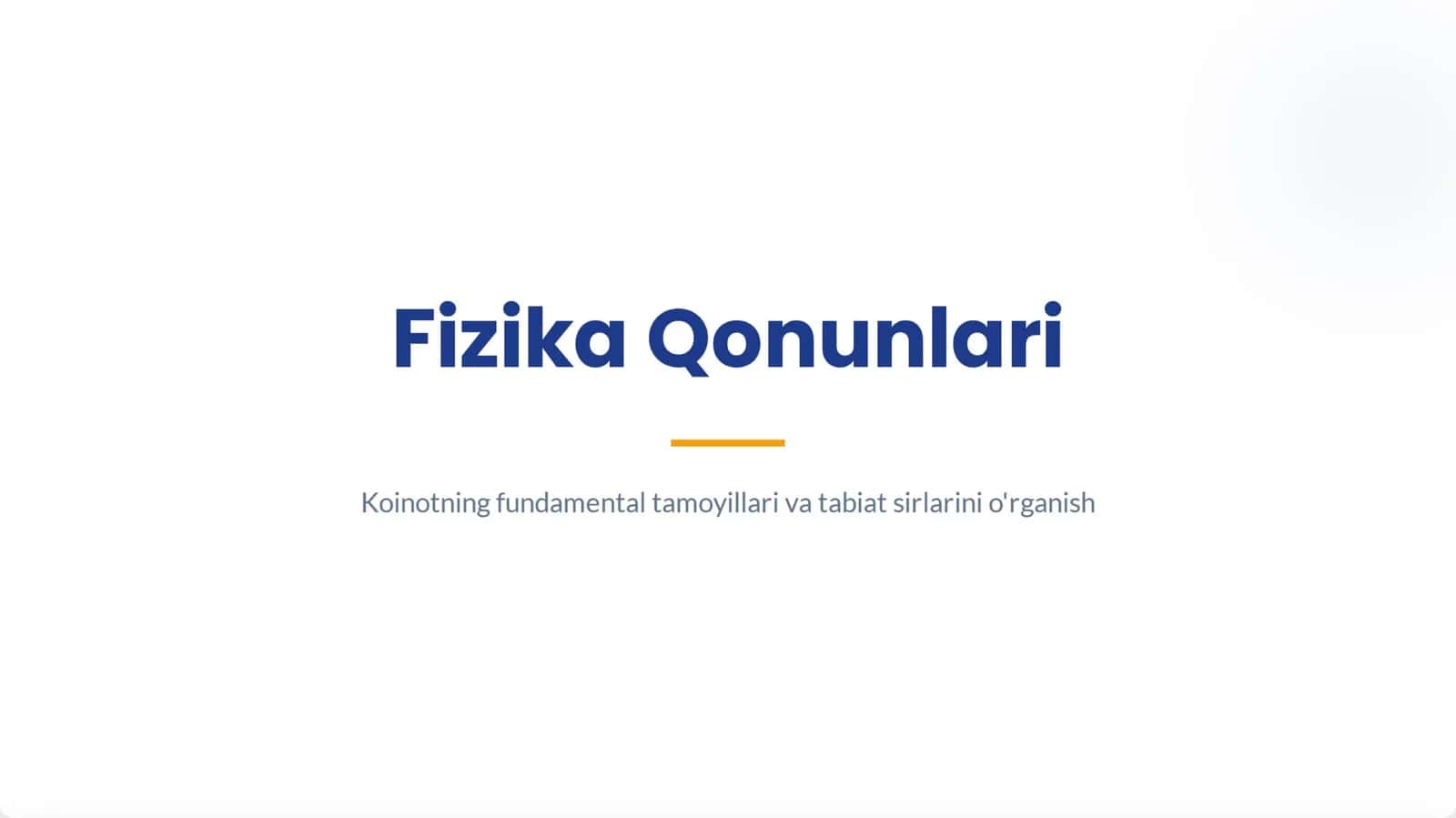 Fizika qonunlari: Koinot sirlari