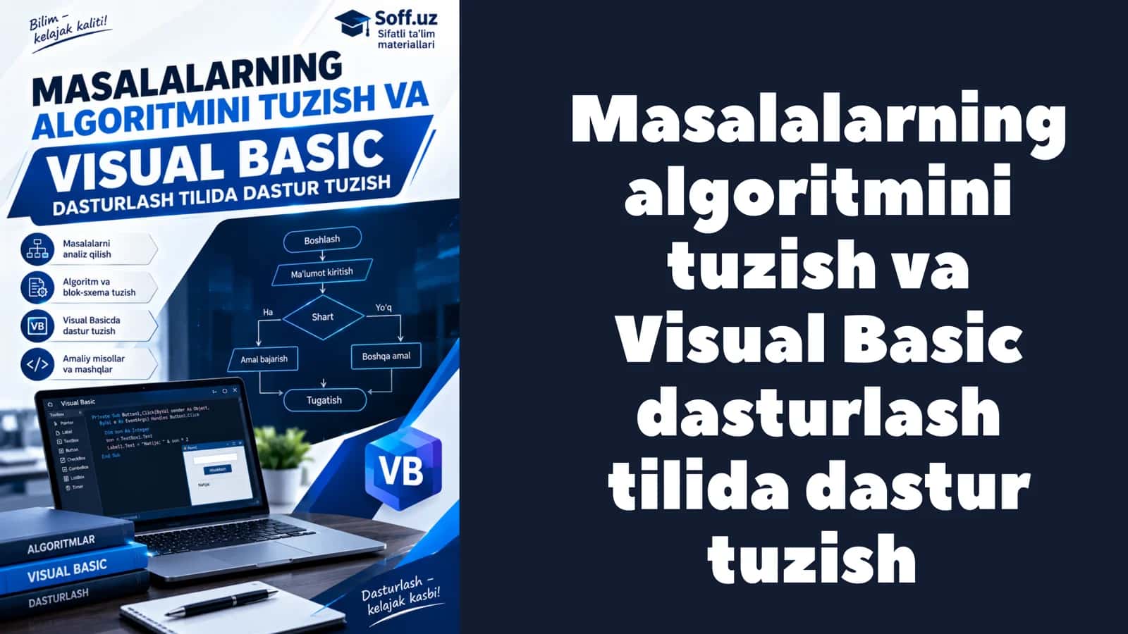 Masalalarning algoritmini tuzish va Visual Basic dasturlash tilida dastur tuzish