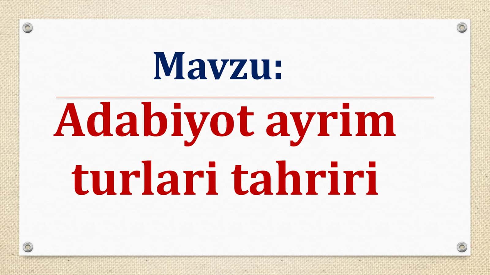 Adabiyot ayrim turlari tahriri