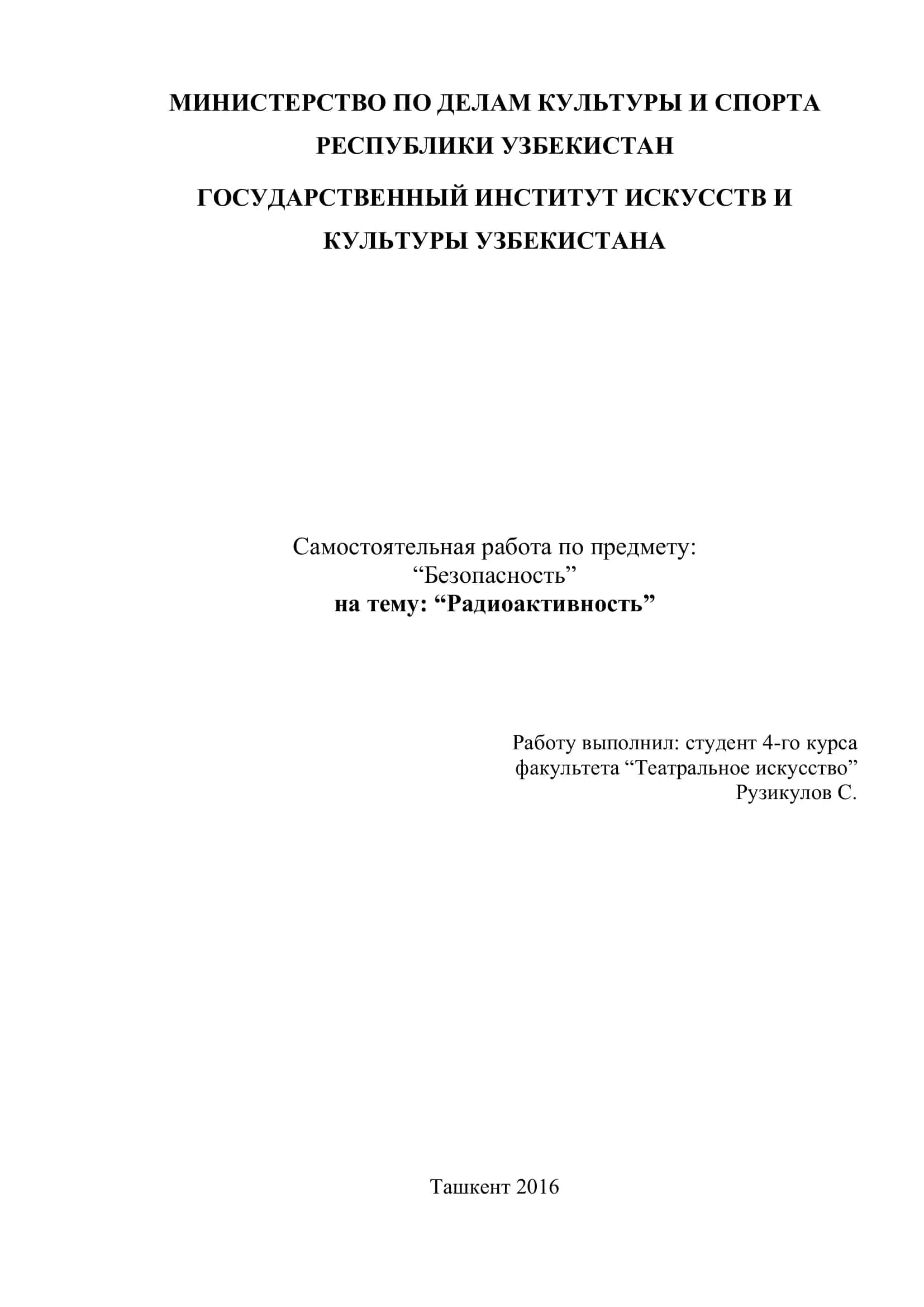 Реферат "Безопасность"