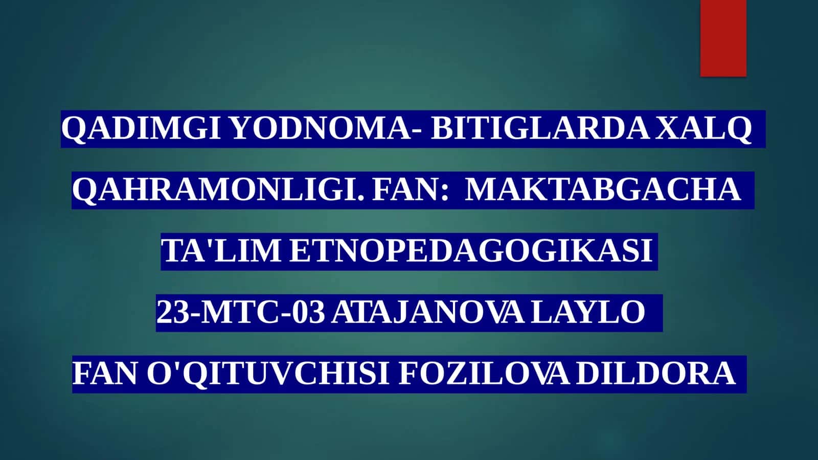 QADIMGI YODNOMA- BITIGLARDAXALQ QAHRAMONLIGI