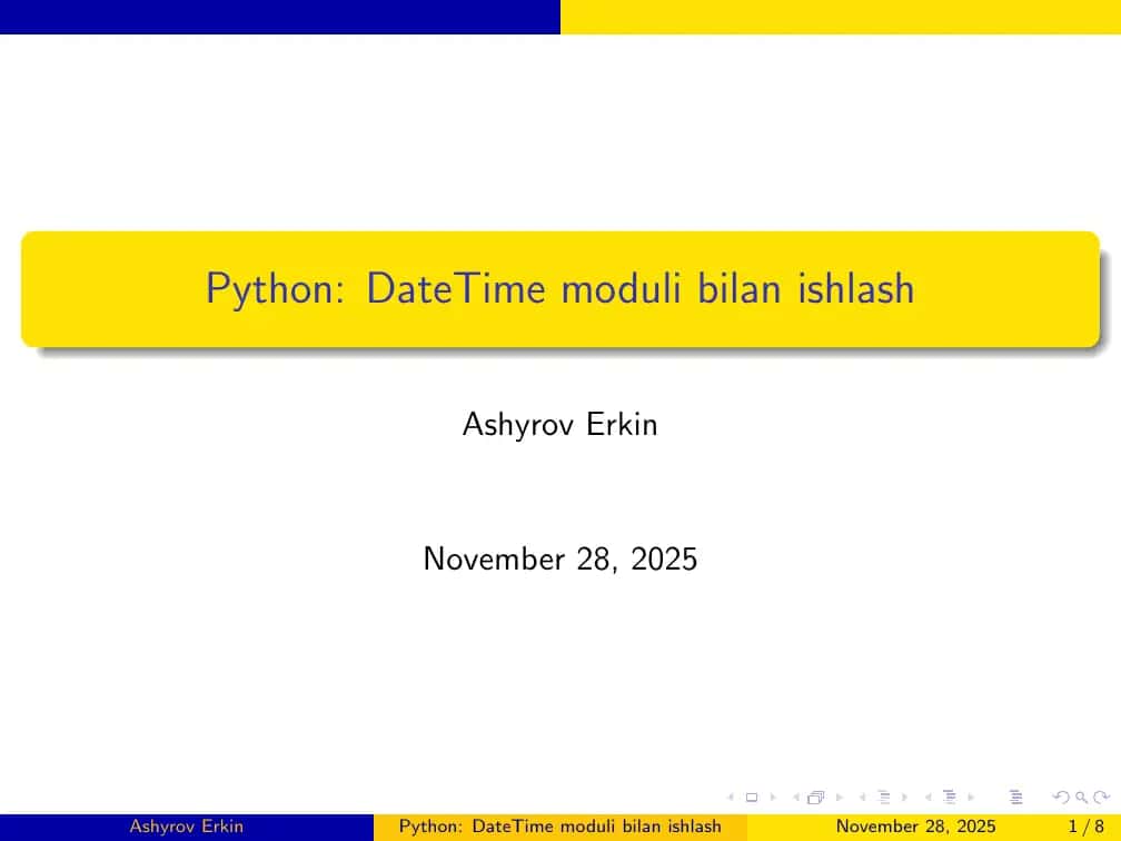 Python: DateTime moduli bilan ishlash