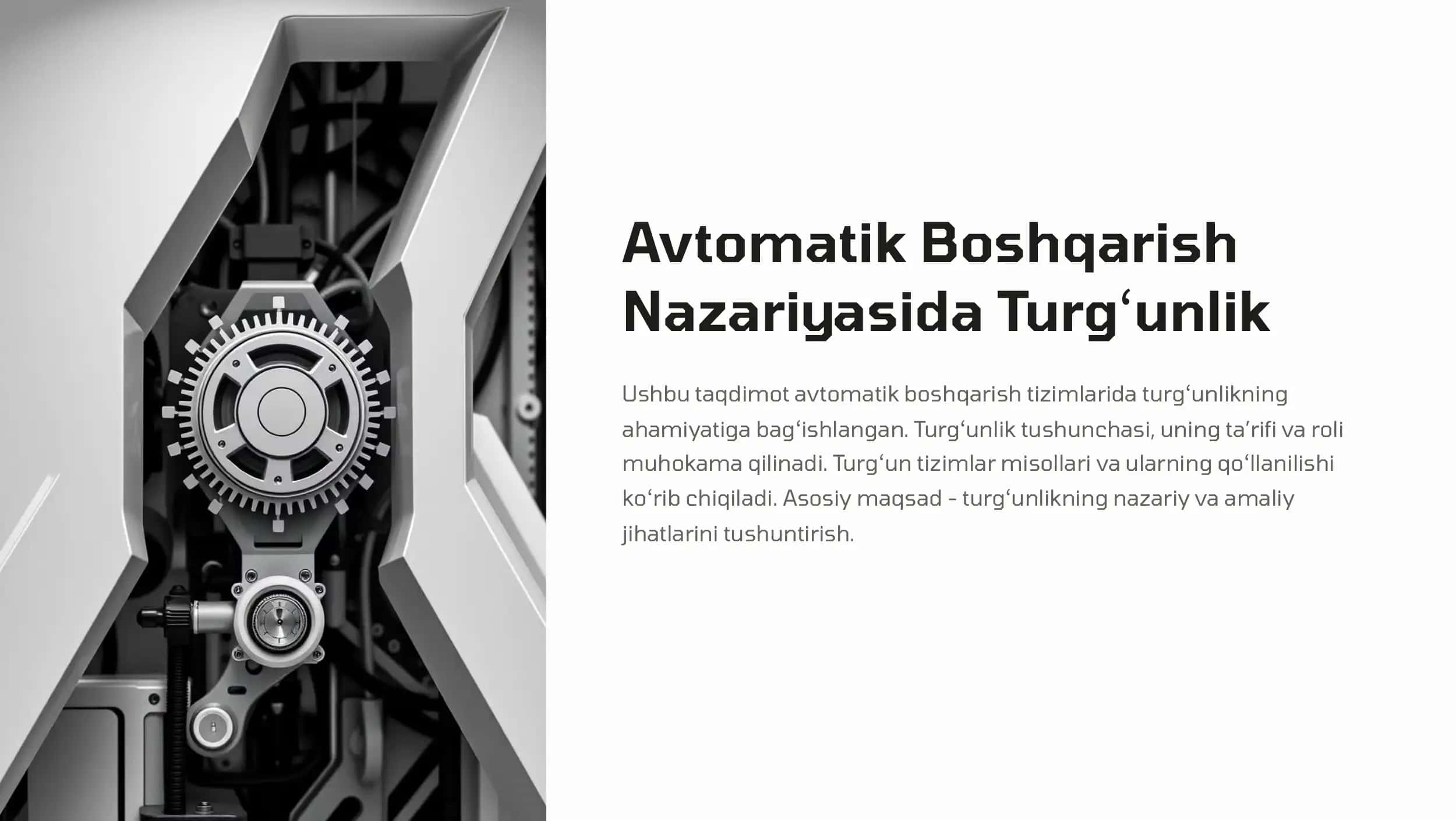 Avtomatik Boshqarish Nazariyasida Turg'unlik