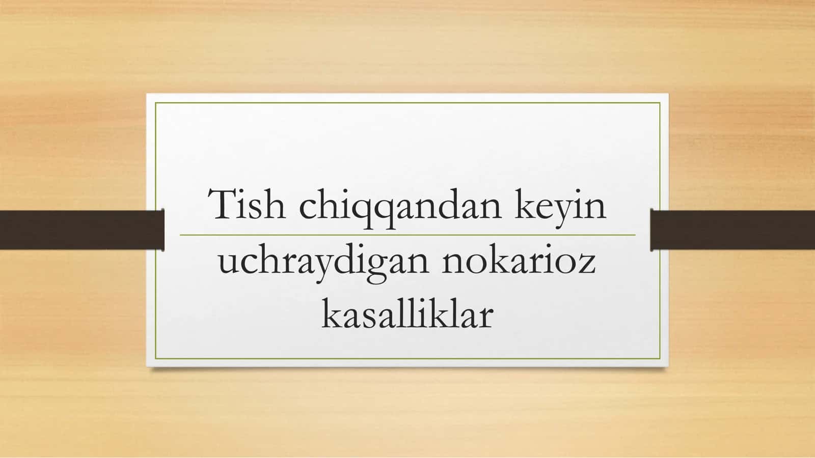Tish chiqqandan keyin uchraydigan nokarioz kasalliklar