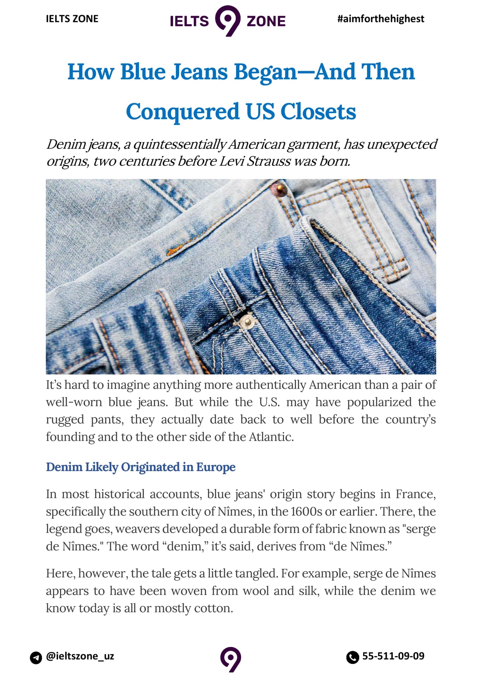 Denim Jeans: Origins and History