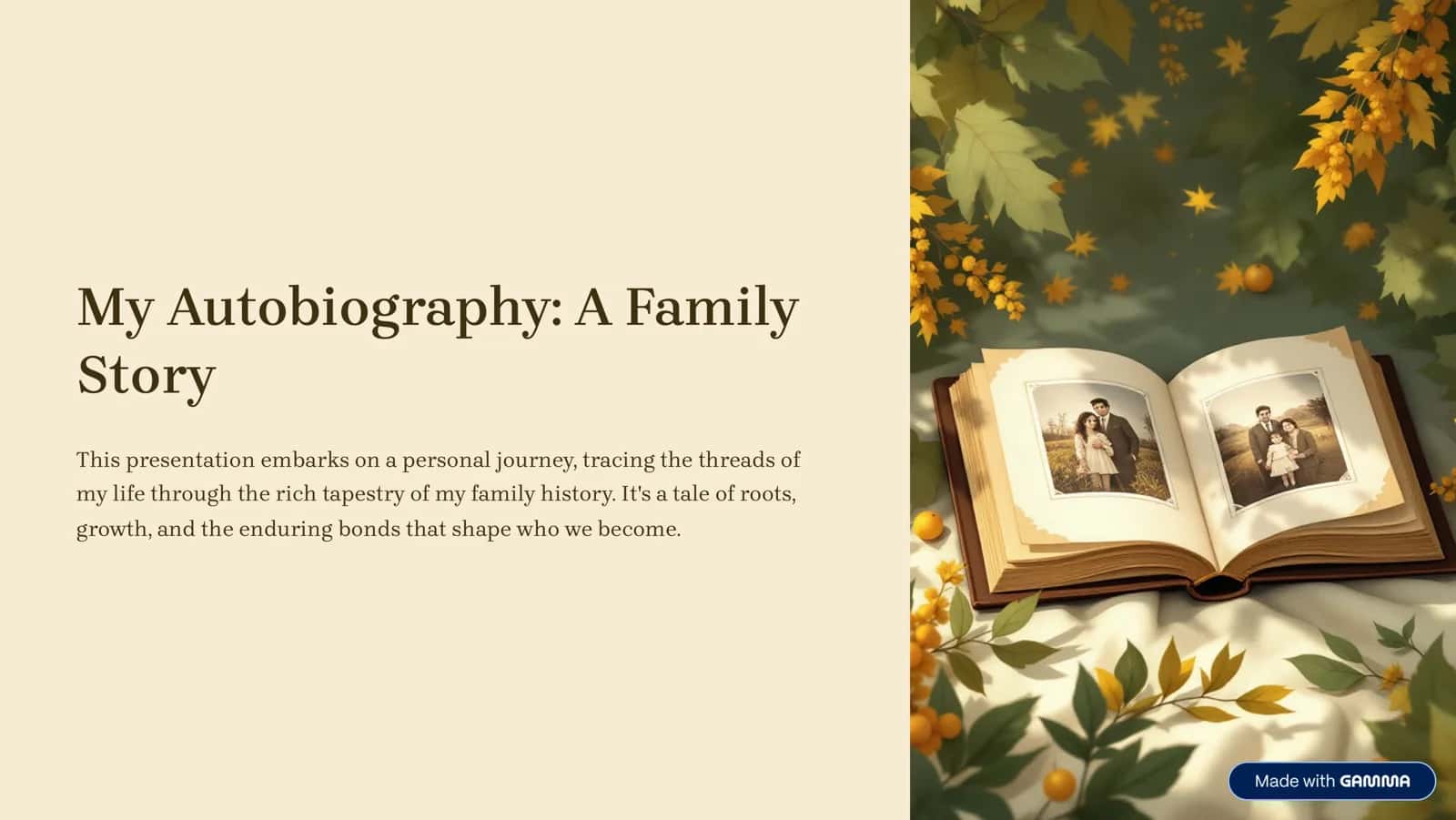 My Autobiography: A Family Story