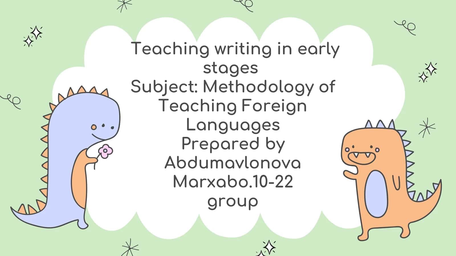 Teaching writing in early stages