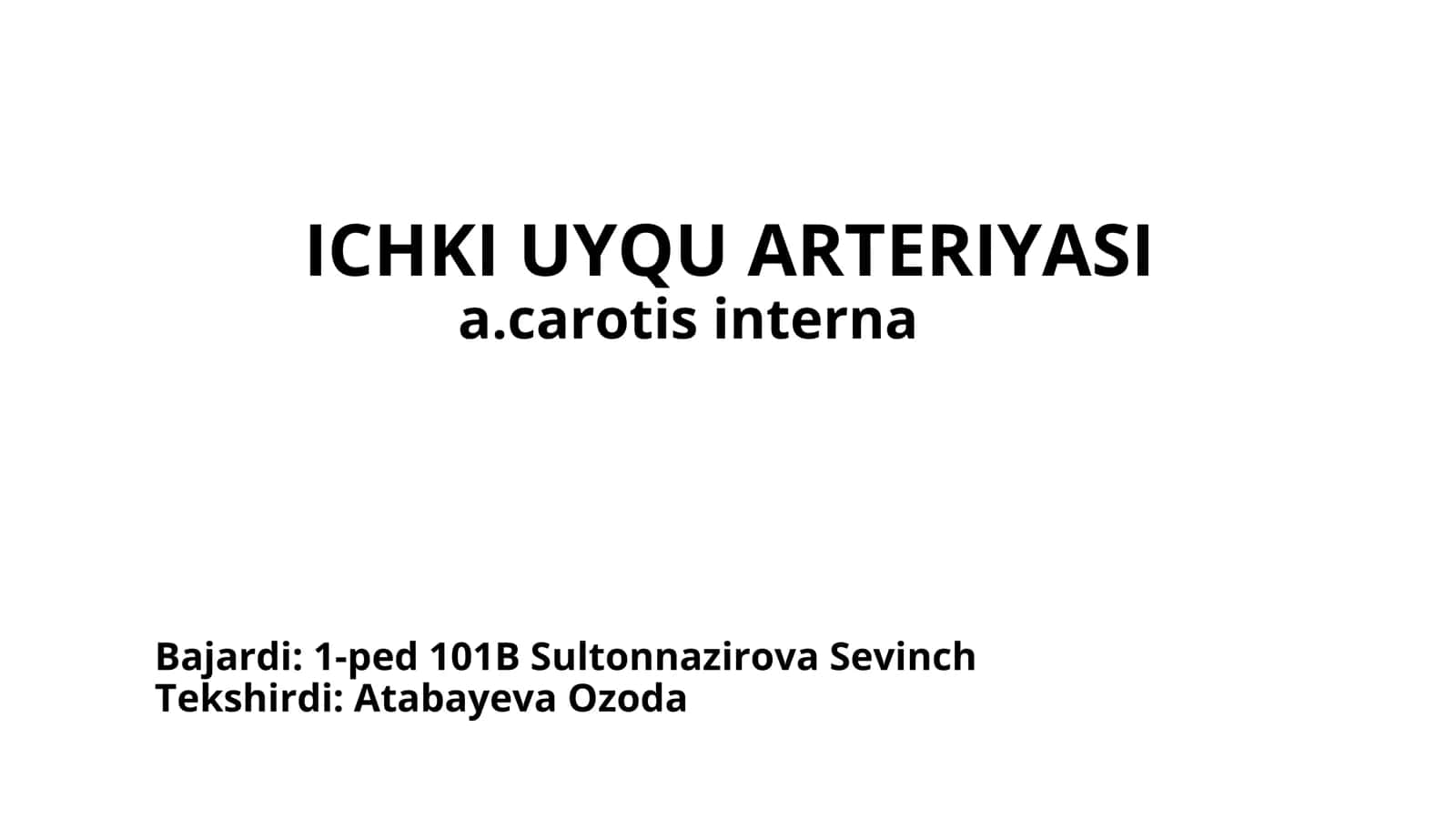 ICHKI UYQU ARTERIYASI